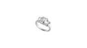 Sterling Silver Triology Cz Emerald Cut Ring