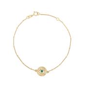 9ct Gold Evil Eye Disc Bracelet