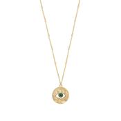 9ct Gold Beaded Evil Eye Disc Necklace