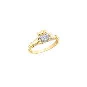 9ct Gold Dainty Diamond Claddagh Ring