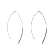 Sterling Silver Pull Thru Thin Drop Earrings