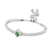 Silver Cubic Zirconia Claddagh Draw String Bangle
