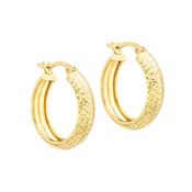 9ct Sparkle Diamond Cut Hoops