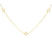 9ct Gold Mother of Pearl 3 Clover Necklace image