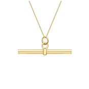 9ct Gold Round T-Bar Necklace