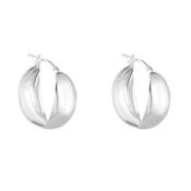 Silver Chunky Bulbous Hoop Earrings