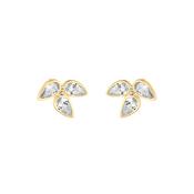 9ct Gold CZ Teardrop Cluster Stud Earrings