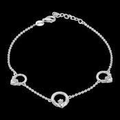 Silver Three Claddagh Link and Chain Bracelet