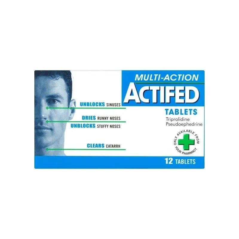 Actifed Tablets for Nasal Congestion, Sinus Pressure, Runny Noses, Stuffy Noses & Catarrh - 12 Tablets