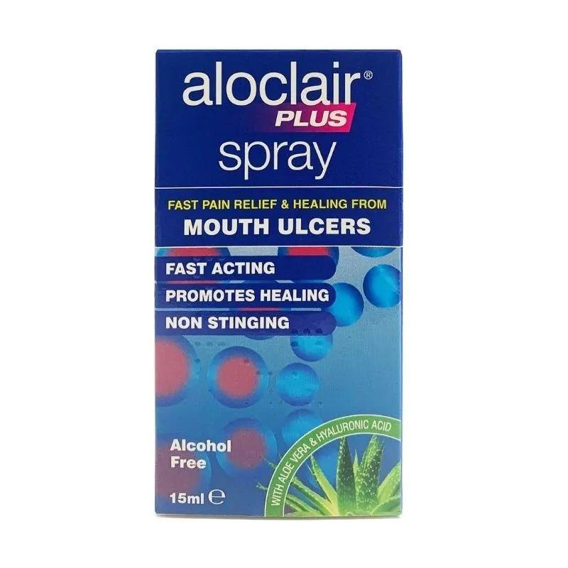 Aloclair Plus Spray 15ml - Mouth Ulcer Treatment - Fast Pain Relief & Healing, Alcohol Free, Non Stinging