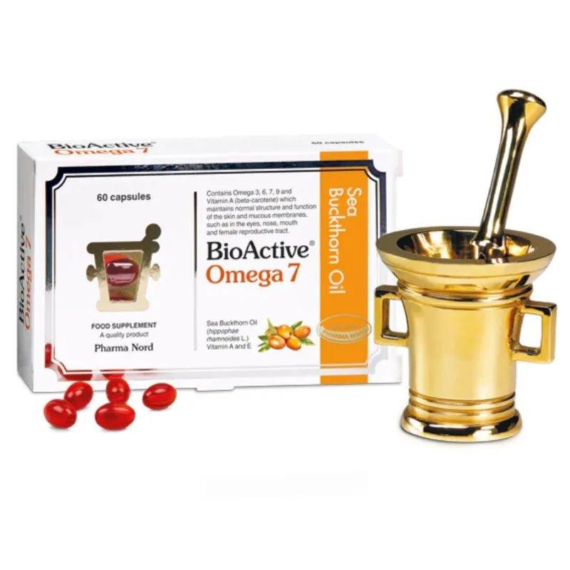 BioActive Omega 7 Supplement - 60 Capsules - Sea Buckthorn Oil, Omega 3, 6, 7, 9, Vitamin A, Pharma Nord