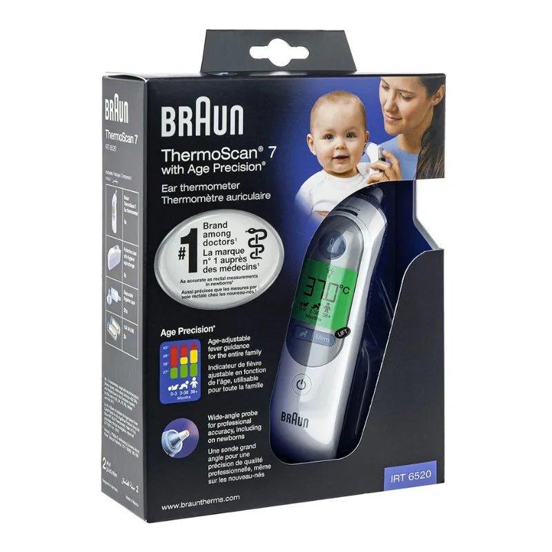 Braun ThermoScan 7 Ear Thermometer with Age Precision, Color Coded Display, Duracell Batteries