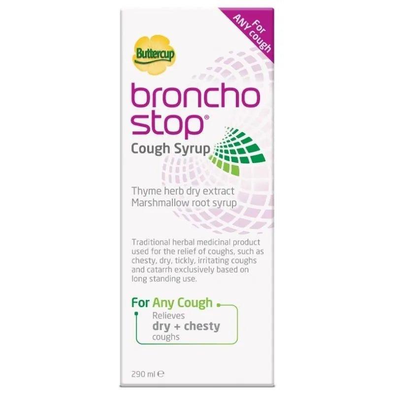 Buttercup BronchoStop Cough Syrup 290ml - For All Coughs, dry + chesty