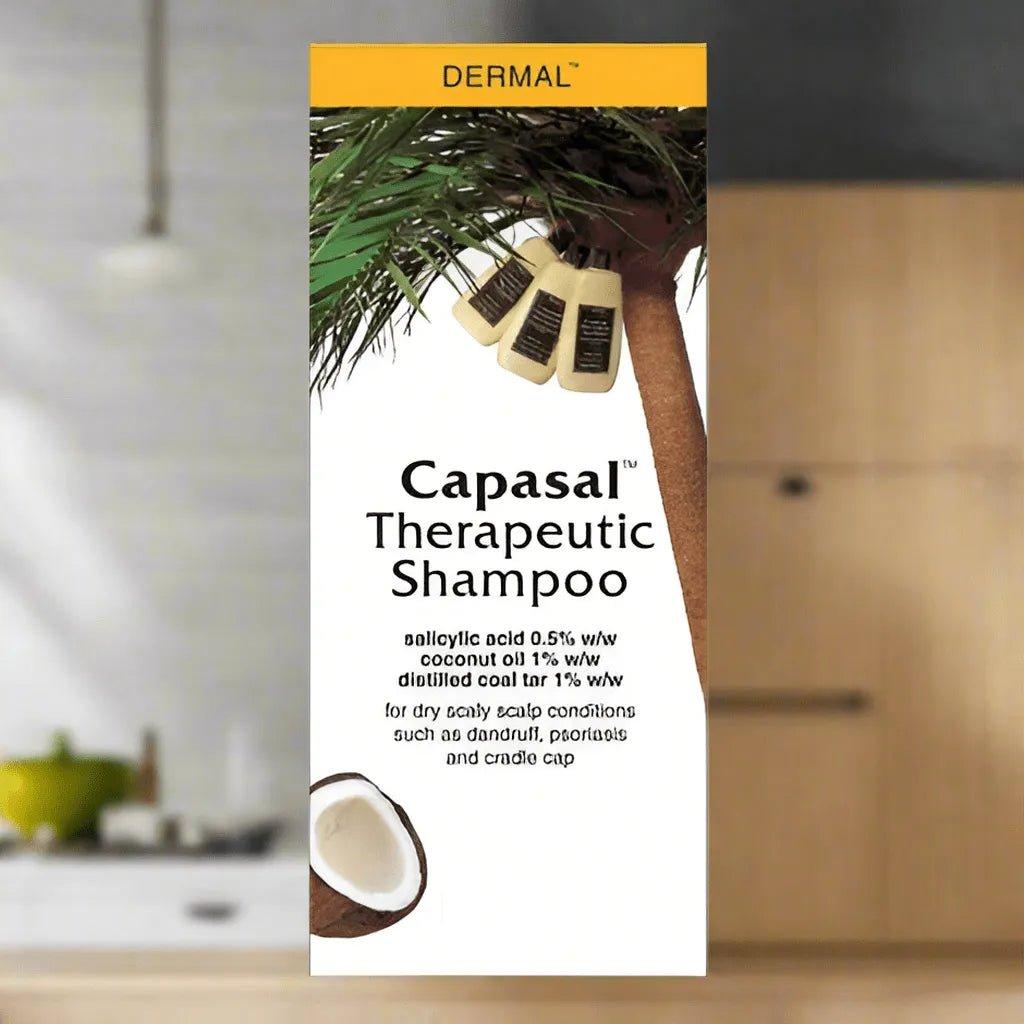 Capasal Therapeutic Shampoo 100ml for Dandruff, Psoriasis, Cradle Cap - Salicylic Acid, Coconut Oil, Distilled Coal Tar
