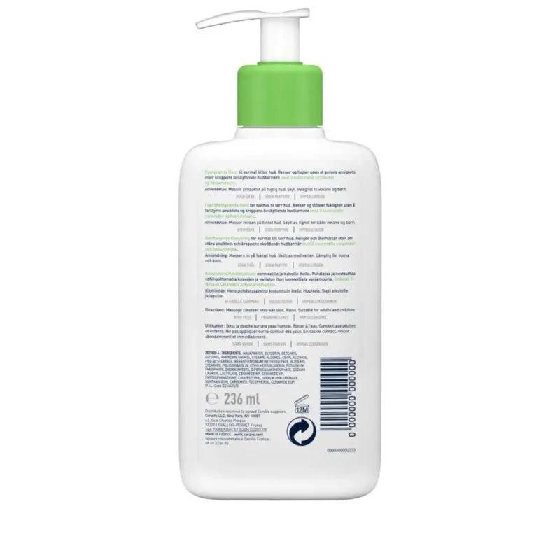 CeraVe Hydrating Cleanser 473ml for Normal to Dry Skin, Fragrance-free, Ceramides