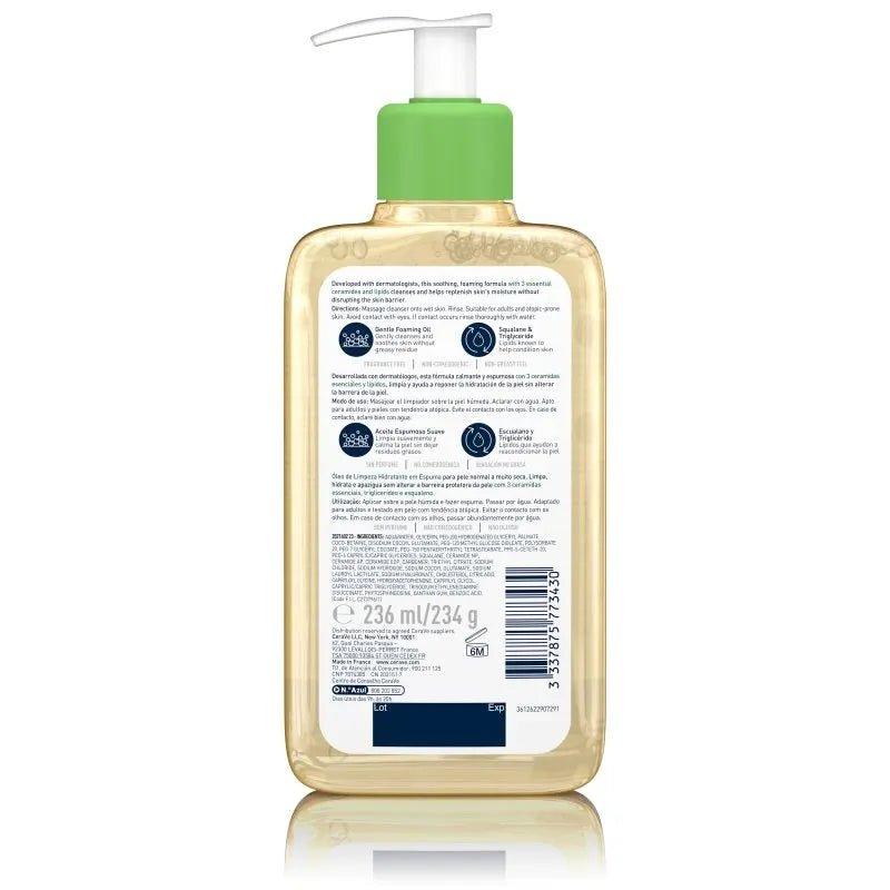 CeraVe Hydrating Foaming Oil Cleanser 236ml for Normal to Very Dry Skin, Fragrance Free