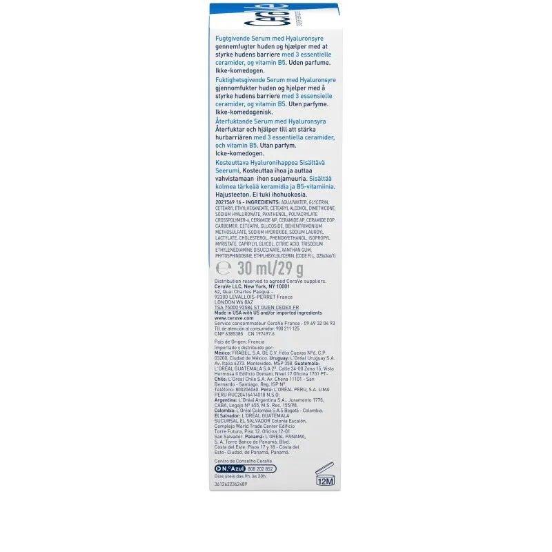 CeraVe Hydrating Hyaluronic Acid Serum, 30ml, with Ceramides, Vitamin B5 & MVE Delivery Technology