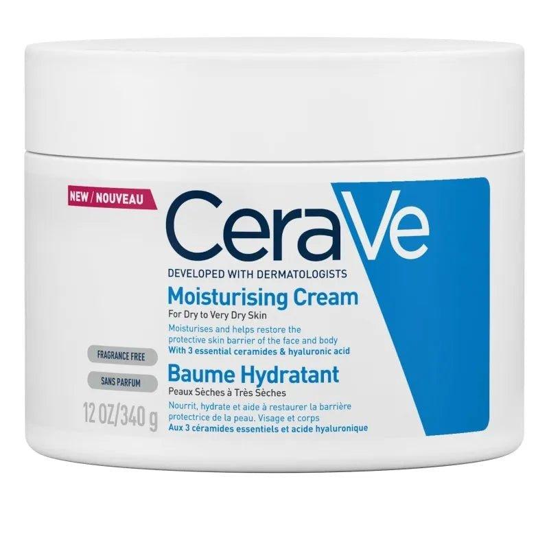CeraVe Moisturising Cream 340g for Dry Skin with Ceramides & Hyaluronic Acid - Hydrating & Barrier Repair - Fragrance-free