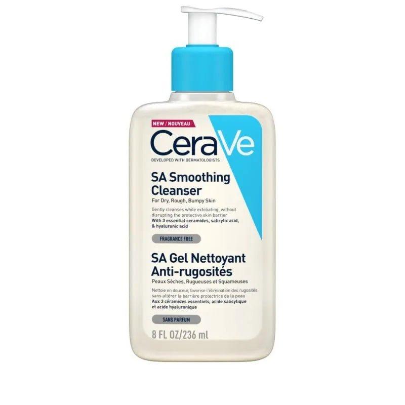 CeraVe SA Smoothing Cleanser for Dry, Rough, Bumpy Skin - 236ml, with Salicylic Acid, Hyaluronic Acid, Ceramides, Exfoliating, Fragrance-free, Non-comedogenic