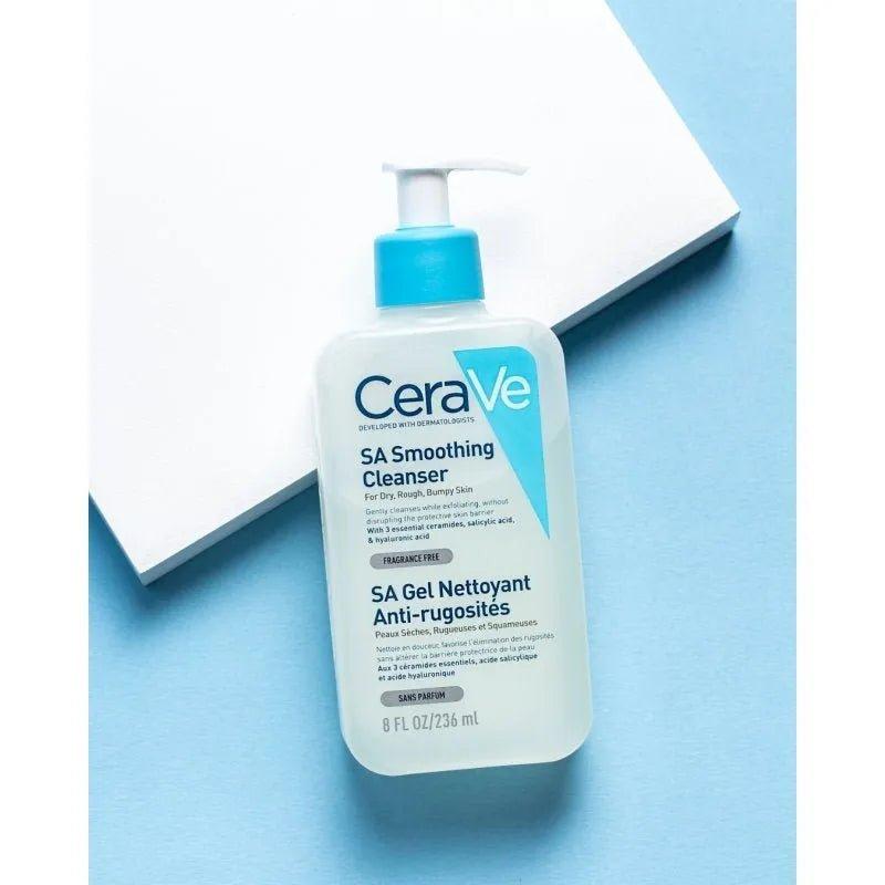 CeraVe SA Smoothing Cleanser for Dry, Rough, Bumpy Skin - 236ml, with Salicylic Acid, Hyaluronic Acid, Ceramides, Exfoliating, Fragrance-free, Non-comedogenic