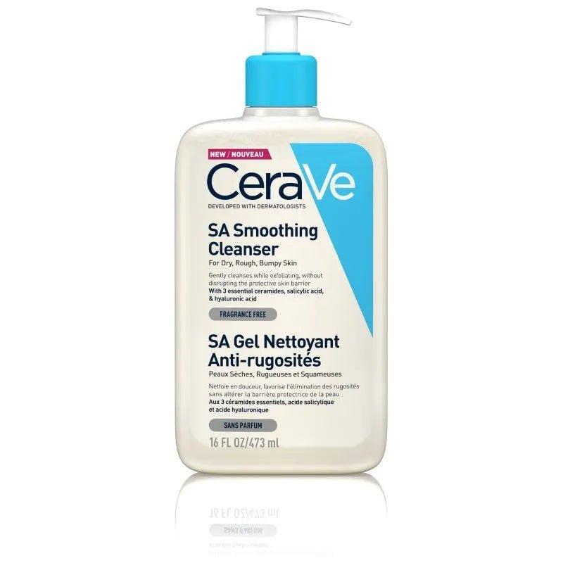 CeraVe SA Smoothing Cleanser 473ml for Dry, Rough, Bumpy Skin - Exfoliating, Fragrance Free with Salicylic Acid, Hyaluronic Acid, Ceramides