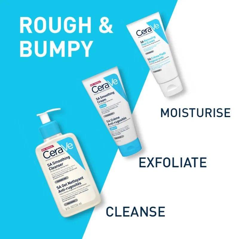 CeraVe SA Smoothing Cleanser 473ml for Dry, Rough, Bumpy Skin - Exfoliating, Fragrance Free with Salicylic Acid, Hyaluronic Acid, Ceramides