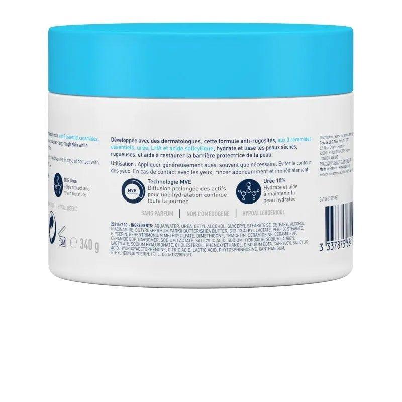CeraVe SA Smoothing Cream 340g for Dry, Rough & Bumpy Skin with 10% Urea, Fragrance Free, Exfoliates, softens and smooths rough skin