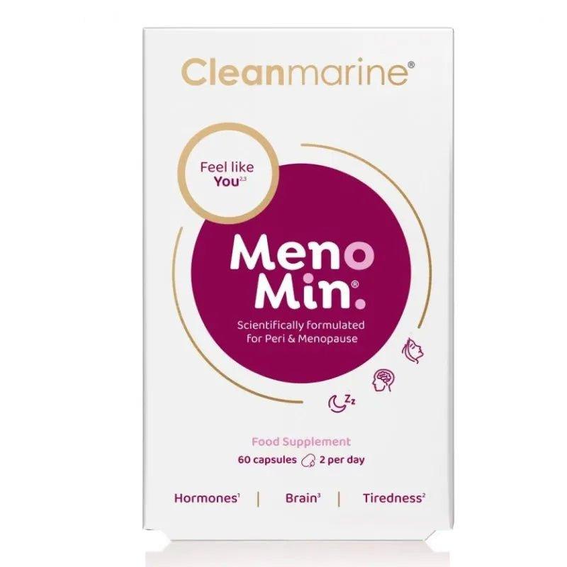 Cleanmarine MenoMin 60 Capsules - For Peri & Menopause - Hormones, Brain, Tiredness, Food Supplement