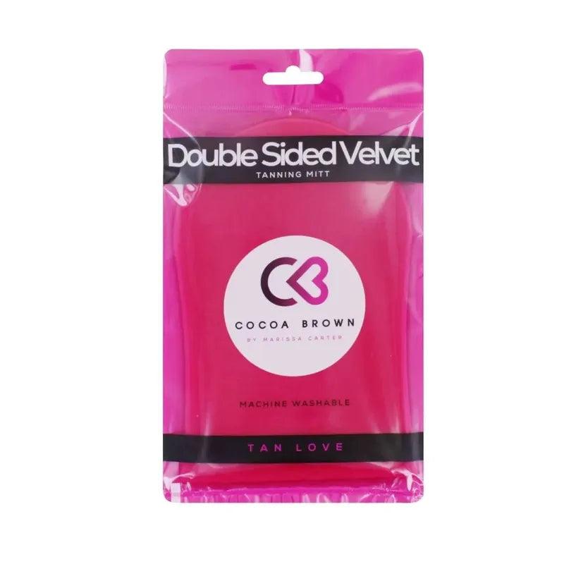 Cocoa Brown Double Sided Pink Mitt Velvet Tanning Accessory for Streak-Free Application
