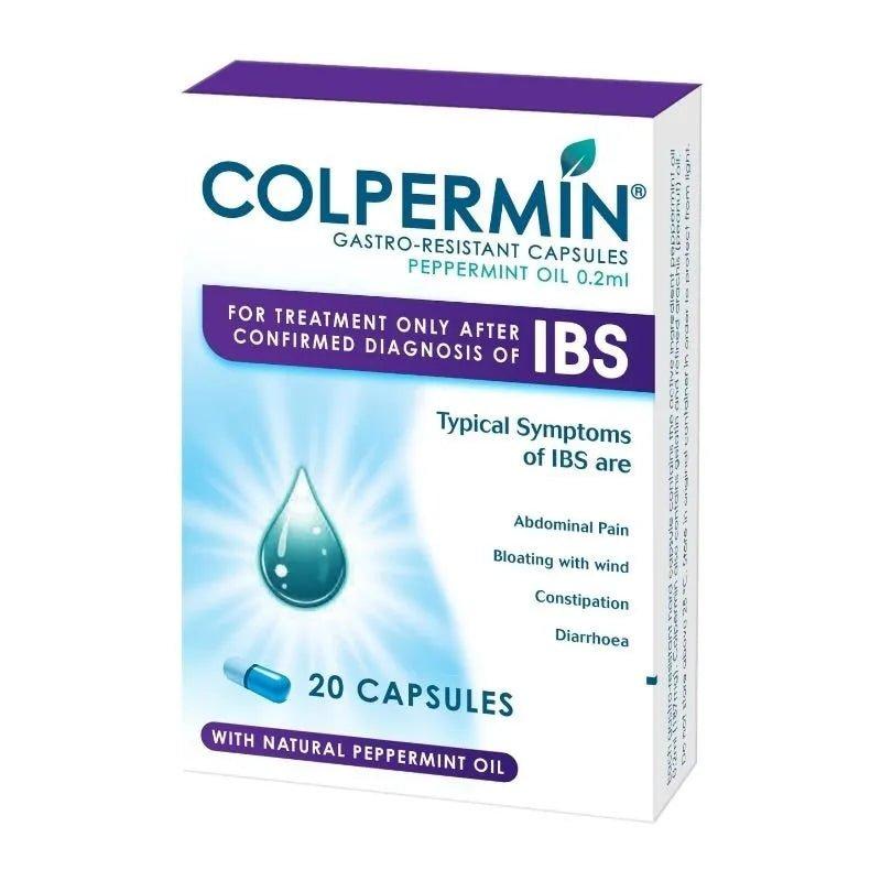 Colpermin IBS Relief Capsules 20 Pack with Peppermint Oil for IBS Symptoms: Abdominal Pain, Bloating, Constipation, Diarrhoea. Gastro-Resistant
