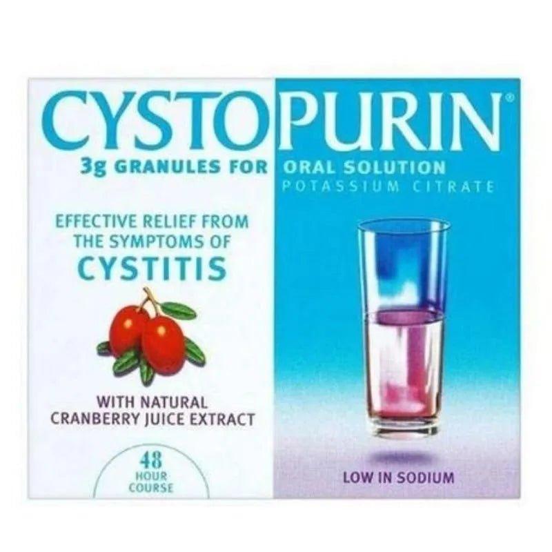 Cystopurin Cranberry Sachets for Cystitis Relief - Effective Relief, Cranberry Flavor, 6 Sachets, Potassium Citrate