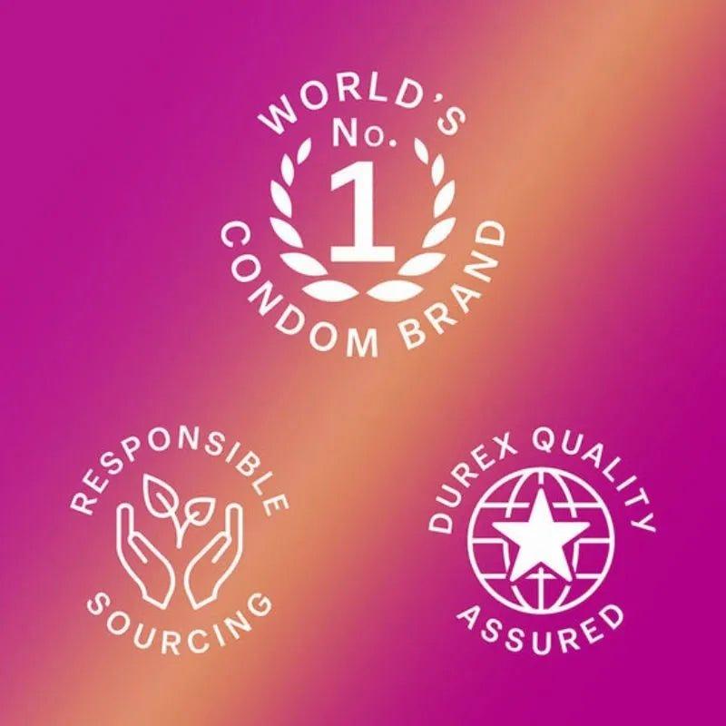 Durex Pleasure Me Condoms 12 Pack - Ribbed, Dotted, Lubricated, Transparent, Easy-On - Size 56mm