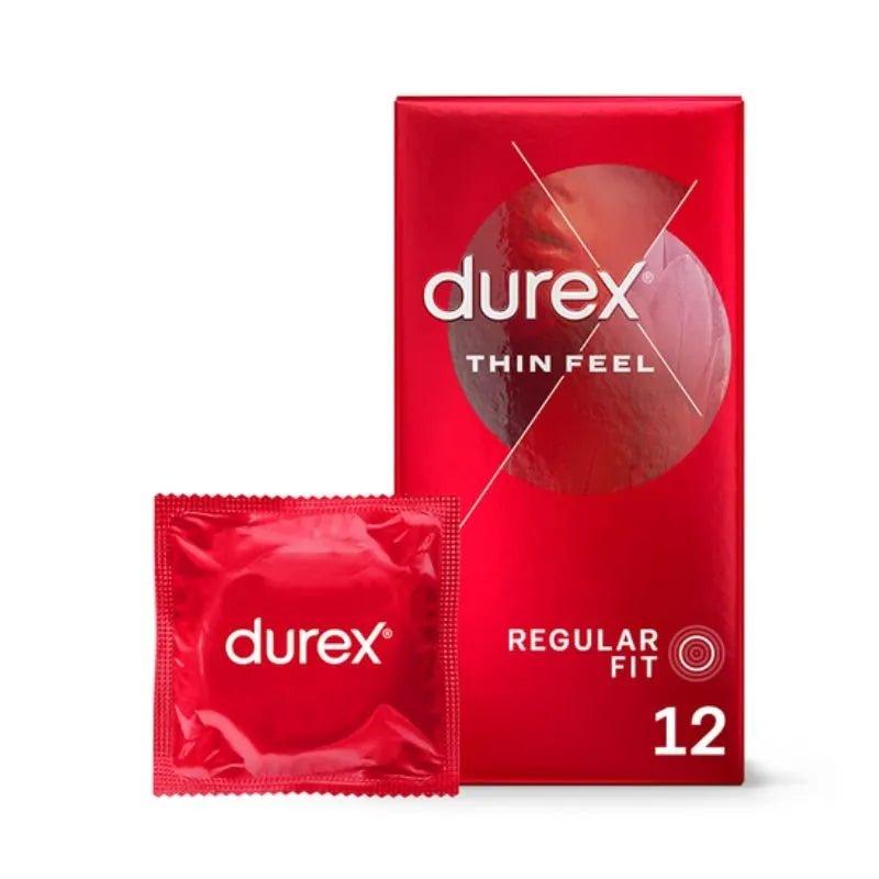 Durex Thin Feel Condoms 12 Pack, Lubricated, Easy-On