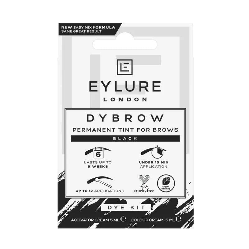 Eylure Dybrow Black Permanent Tint for Brows Kit, Lasts Up To 6 Weeks, Cruelty Free