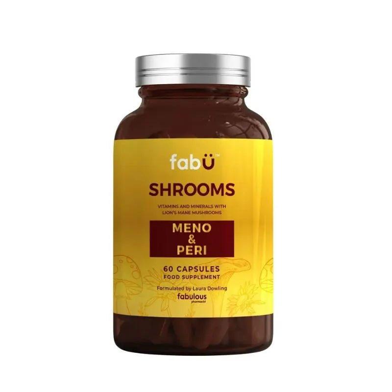fabü SHROOMS Meno & Peri Capsules - 60 Capsules, Vitamins & Minerals with Lion's Mane Mushroom for Menopause & Perimenopause Support