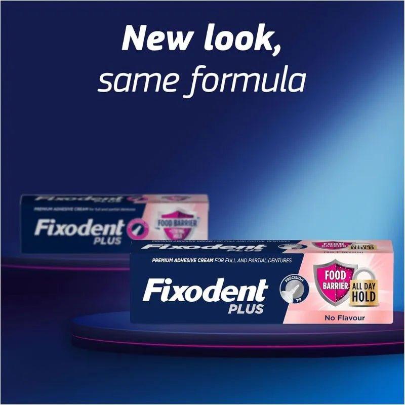 Fixodent Plus Food Barrier Denture Adhesive Cream 40g, Strong Hold, No Flavour
