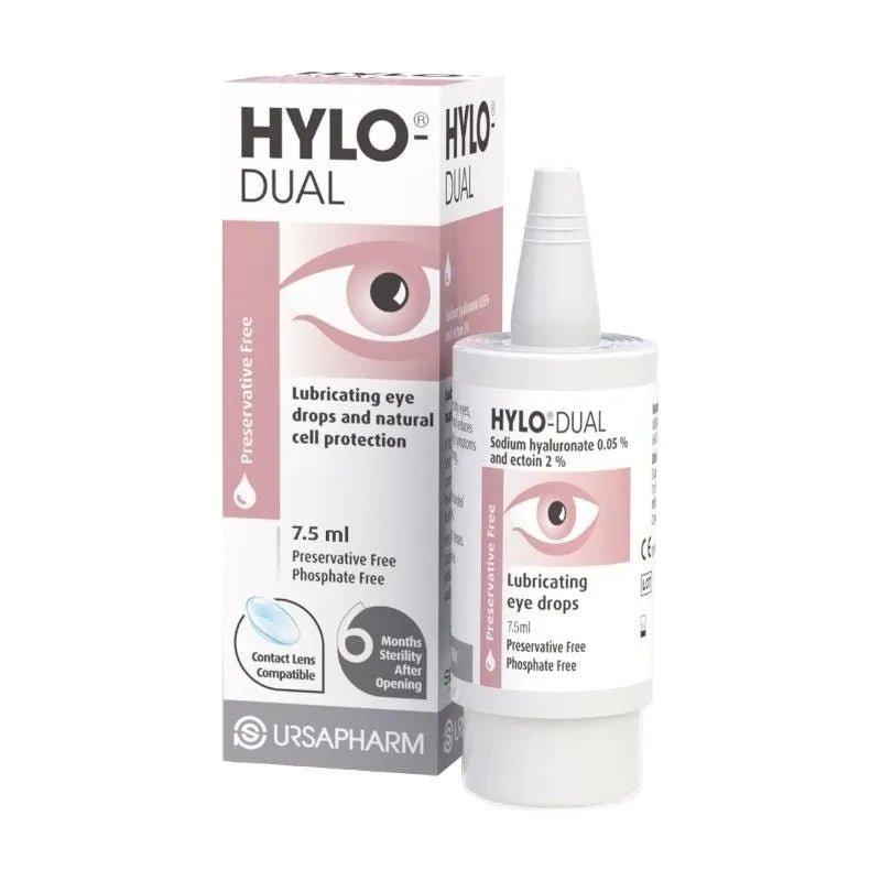 HYLO Dual Eye Drops 7.5ml Preservative Free Contact Lens Compatible