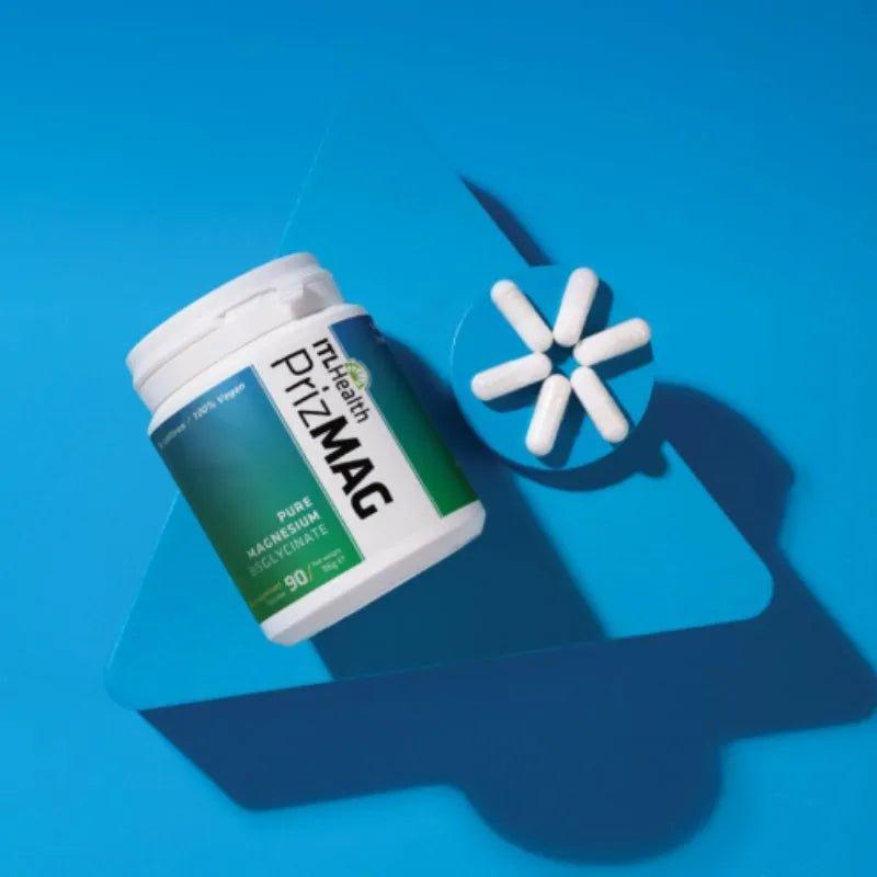 PrizMag Magnesium Bisglycinate 90 Capsules - Promotes Restful Sleep, Vegan