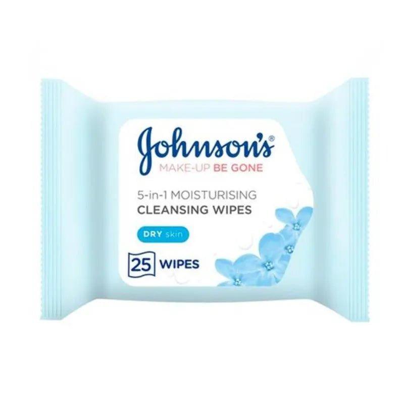 Johnson's Dry Skin Facial Wipes - 25 Pack - Makeup Be Gone, Moisturising, Removes Waterproof Mascara