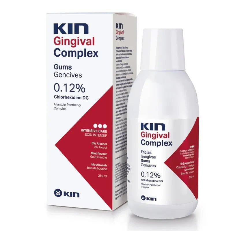 Kin Gingival Complex Mouthwash 250ml, 0.12% Chlorhexidine DG, Allantoin Panthenol Complex, Mint, Healthy Gums