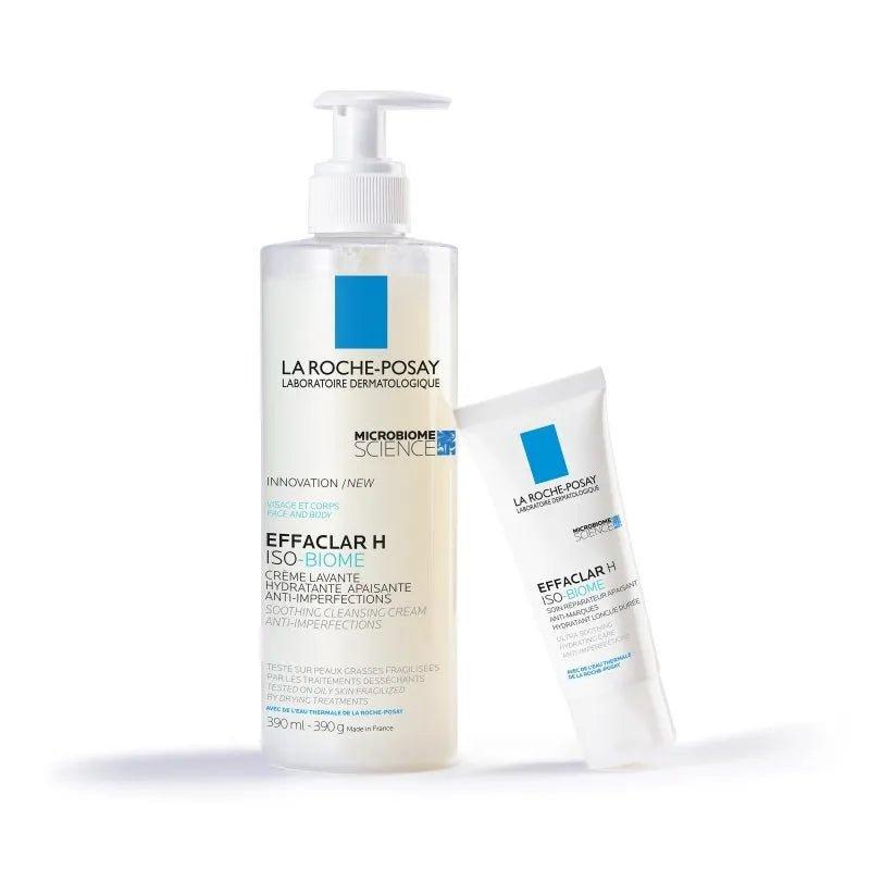 La Roche-Posay Effaclar H Iso-Biome Cleanser 200ml for Sensitive, Oily & Acne-Prone Skin. Image Features: Soothing Cleansing Cream, Anti-Imperfections, Hydrating