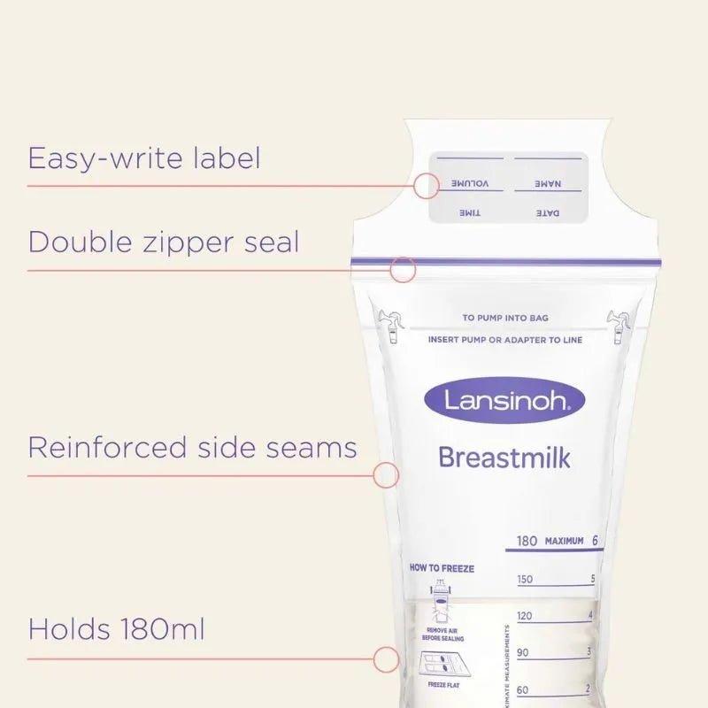 Lansinoh Breastmilk Storage Bags 25 Pack - Leak-proof, Pre-sterilized, BPA/BPS Free