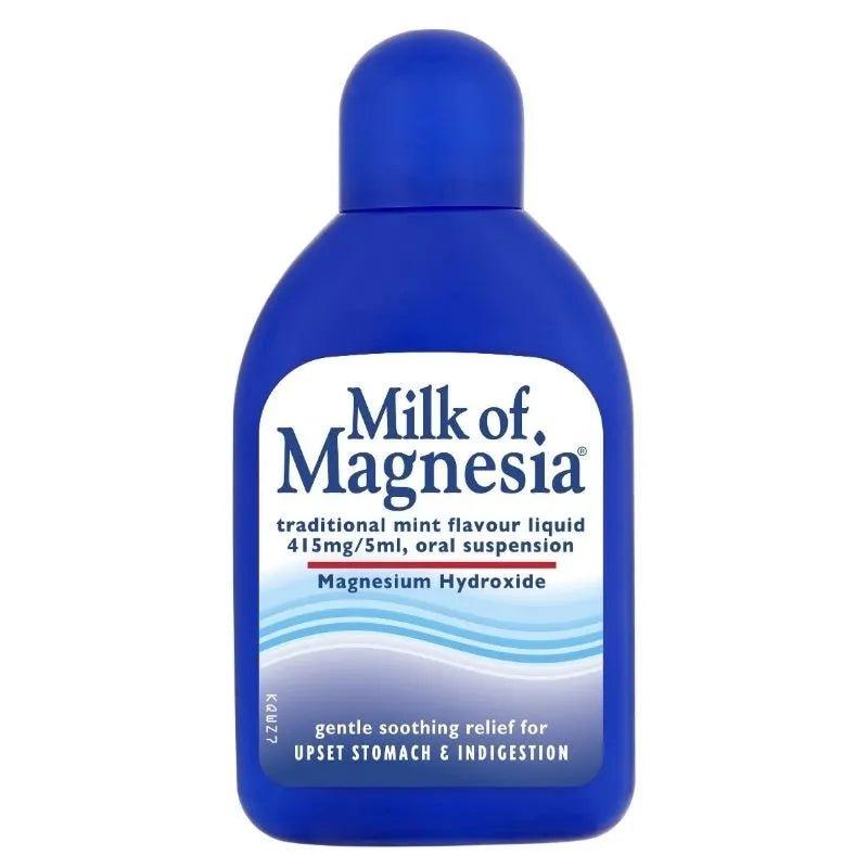 Milk of Magnesia Suspension 200ml - Mint Flavor - Upset Stomach & Indigestion Relief