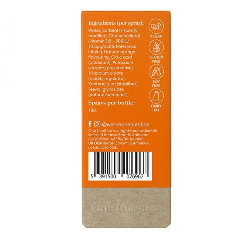 One Nutrition D3-Max Oral Spray 30ml - Immune Support, Bone Health, Vegan, Orange Flavor