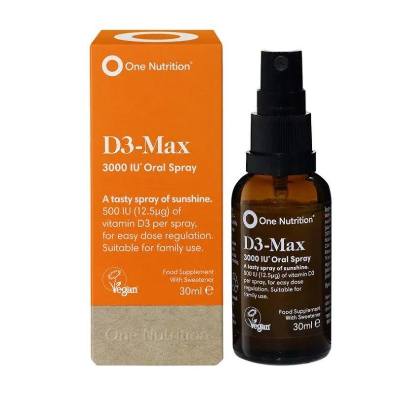 One Nutrition D3-Max Oral Spray 30ml - Immune Support, Bone Health, Vegan, Orange Flavor