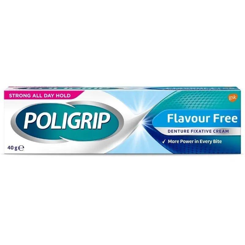Poligrip Flavour Free Denture Fixative Cream 40g - Ooze Control Tip