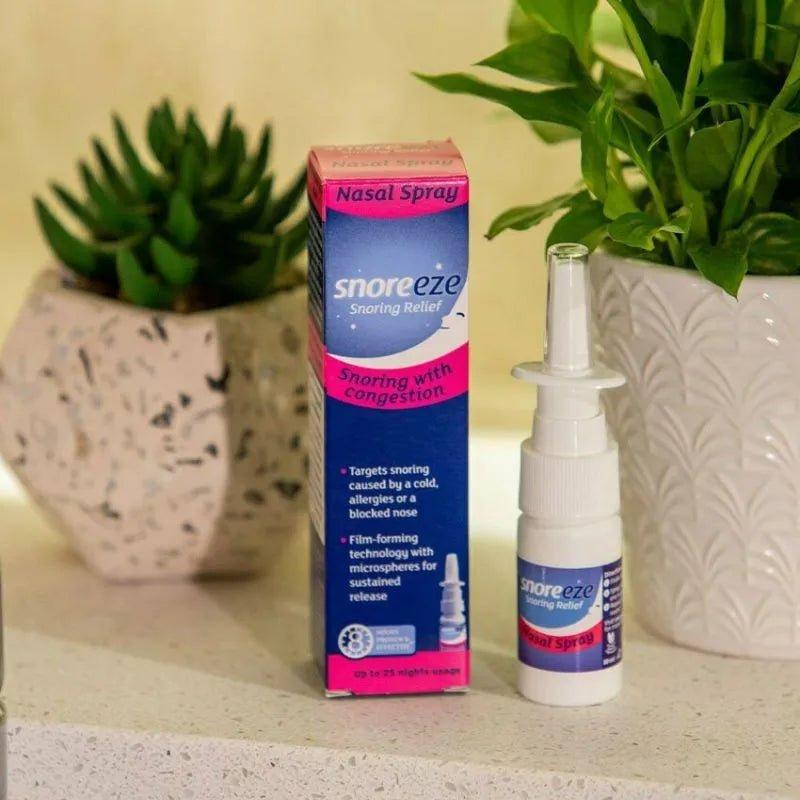 Snoreeze Nasal Spray 10ml - Snoring Relief, Targets snoring, 8 hours proven and effective, Contains natural ingredients