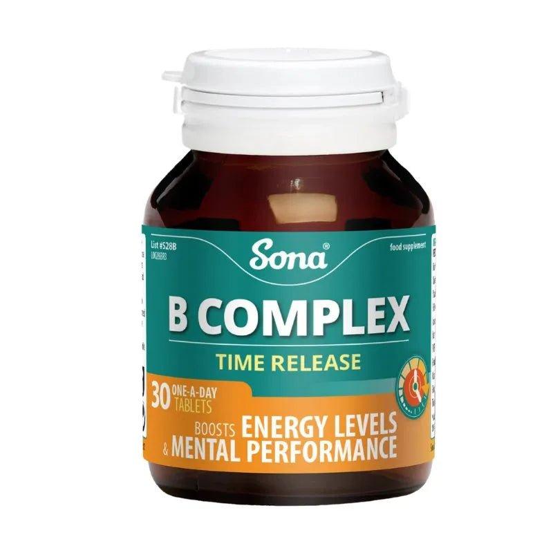 Sona B Complex Time Release 30 Tablets - Boosts Energy & Mental Performance