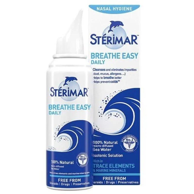 Sterimar Breathe Easy Daily Nasal Spray 100ml - Cleanses and eliminates impurities, Helps to breathe better, 100% Natural Sea Water
