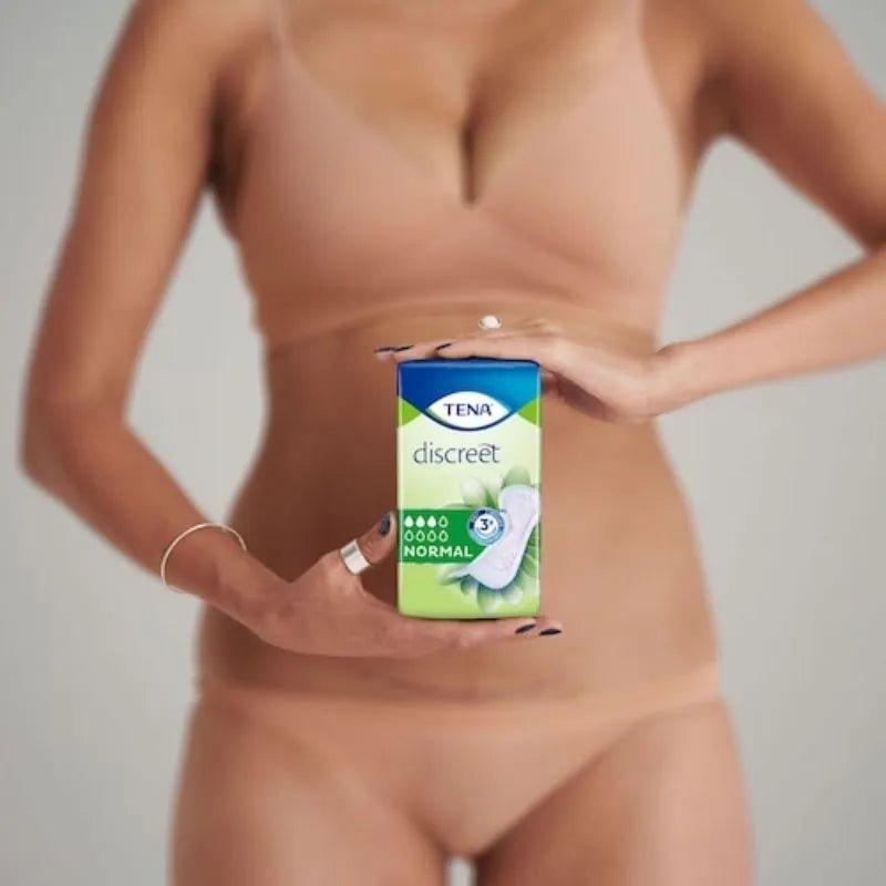 Tena Discreet Normal Pads - Dry, Secure & Odour Control - 3x Protection